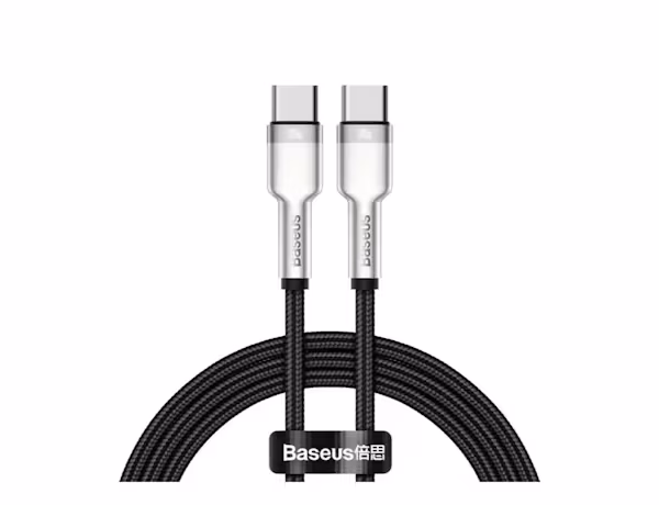 Baseus Cafule Metal Data USB Type C to USB Type C 5A 1m Cable - Black (CATJK-C01)